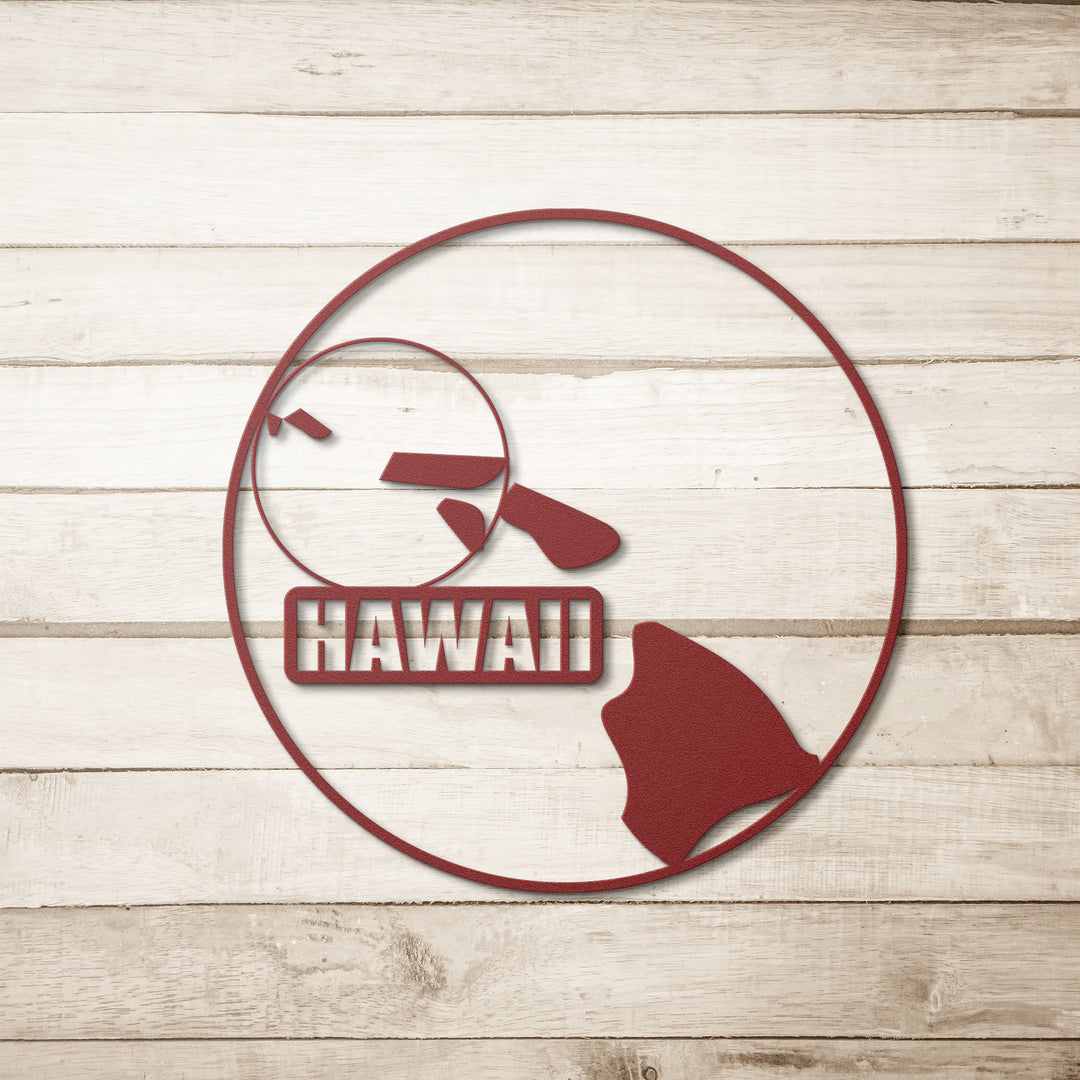 Die - Cut Metal Signs custom map of Hawaii - Tailored Wall ExpressionsWall Artapod - 3277333