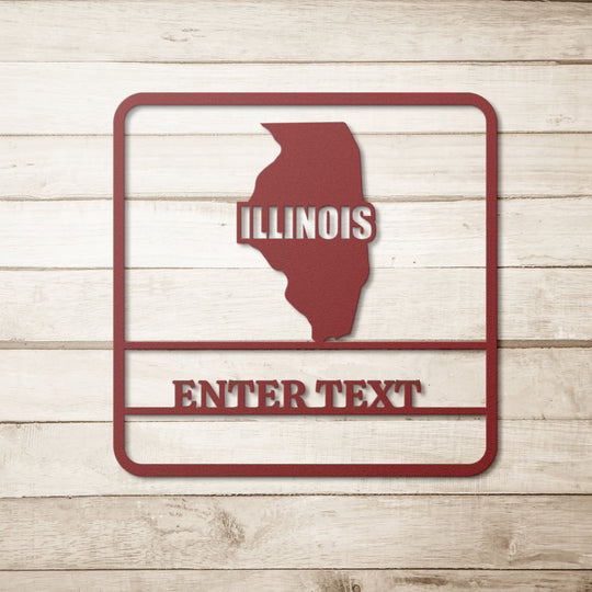 Die - Cut Metal Signs custom map of Illinois personalized - Tailored Wall Expressionsapod - 3277687