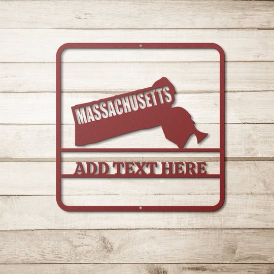 Die - Cut Metal Signs custom map of Massachusetts PERSONALIZED - Tailored Wall Expressionsapod - 3286717