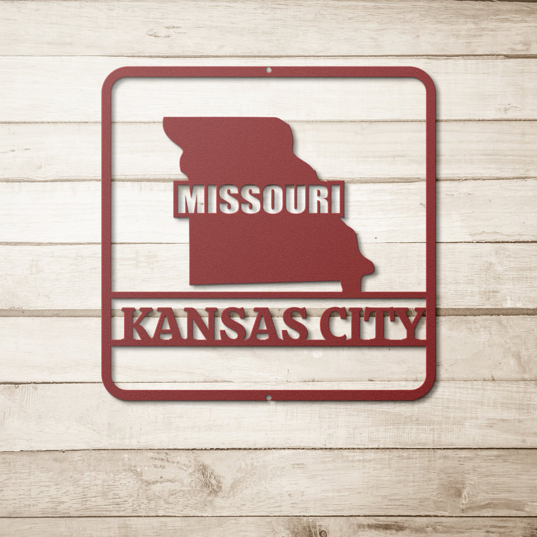 Custom Die-Cut Metal Signs custom map of Missouri PERSONALIZED Wall Art AnywherePOD Red 36 Inch