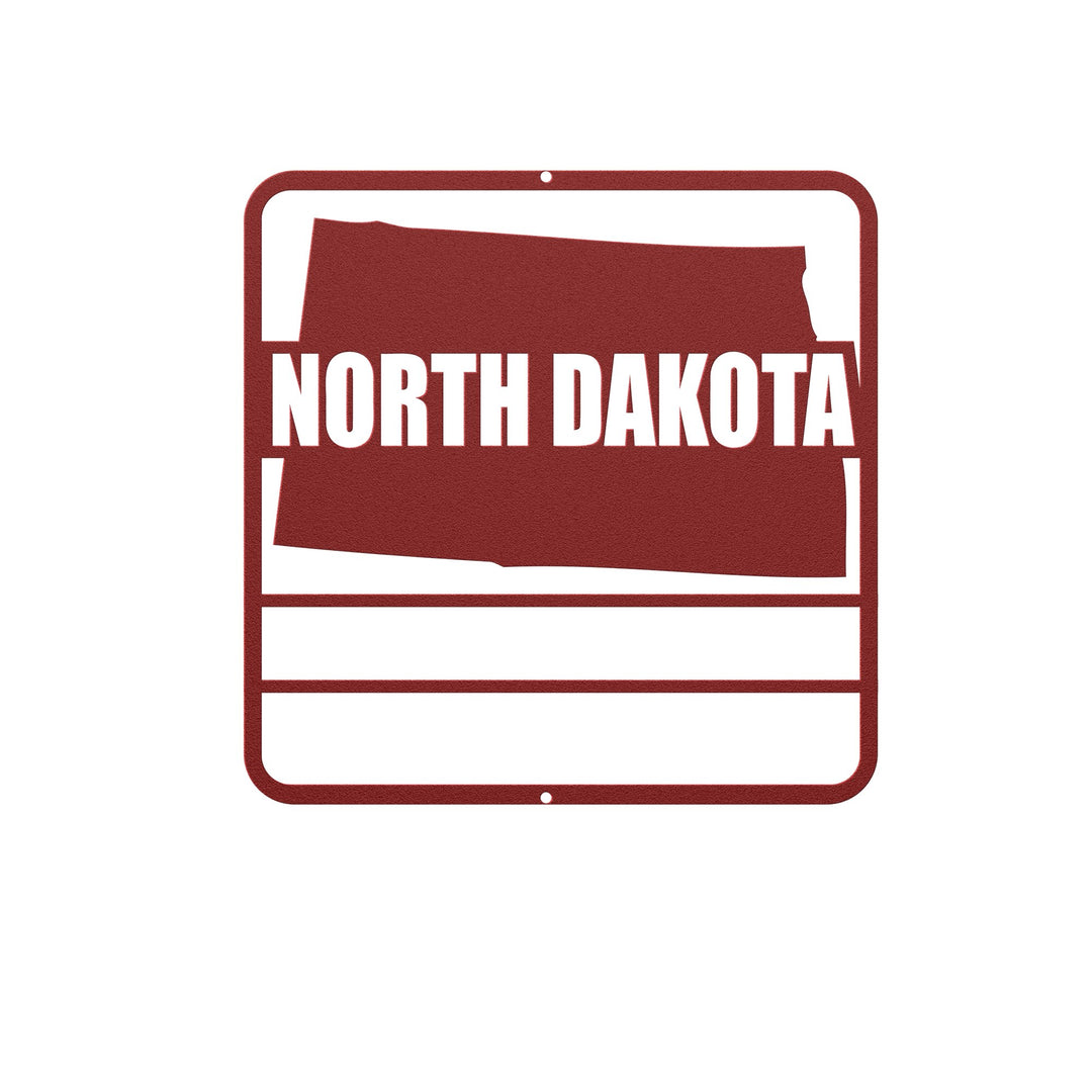 Die - Cut Metal Signs custom map of North Dakota - Tailored Wall ExpressionsWall Artapod - 3296746