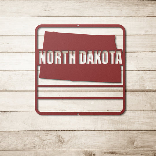 Die - Cut Metal Signs custom map of North Dakota - Tailored Wall ExpressionsWall Artapod - 3296746