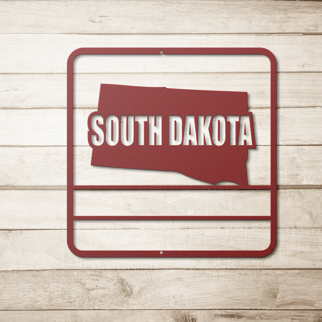 Die - Cut Metal Signs custom map of South dakota - Tailored Wall ExpressionsWall Artapod - 3302441