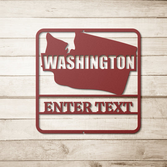 Die - Cut Metal Signs custom map of Washington personalized - Tailored Wall ExpressionsWall Artapod - 3647231