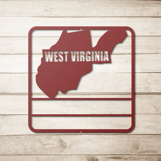 Die - Cut Metal Signs custom map of West Virgina - Tailored Wall ExpressionsWall Artapod - 3304544