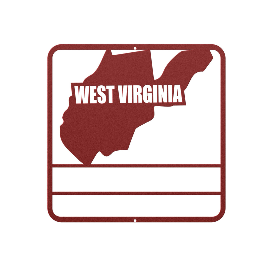 Die - Cut Metal Signs custom map of West Virgina - Tailored Wall ExpressionsWall Artapod - 3304544