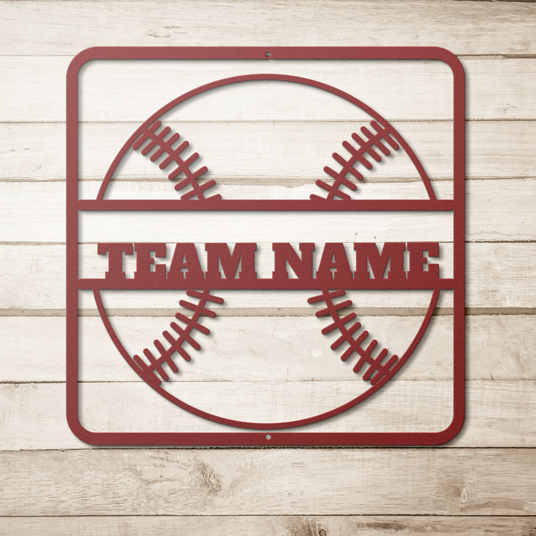 Die - Cut Metal Signs custom text with baseball image - Tailored Wall ExpressionsWall Artapod - 3335256