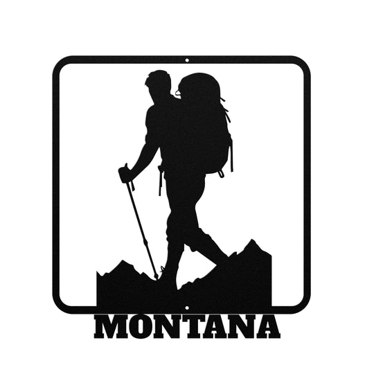 Die - Cut Metal Signs custom text with hiker image - Tailored Wall ExpressionsWall Artapod - 3335542