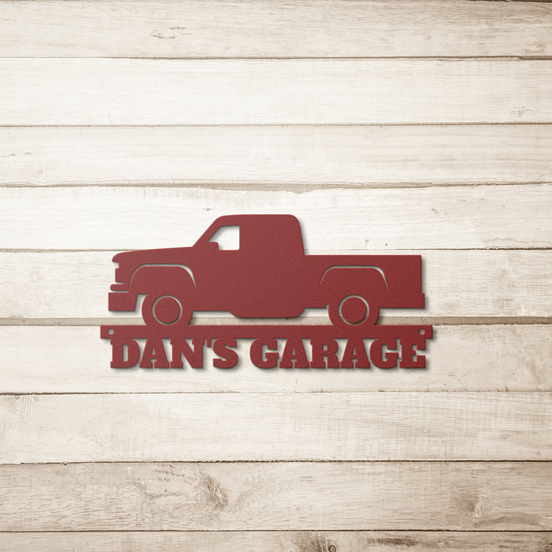 Die - Cut Metal Signs custom text with image of pickup - Tailored Wall ExpressionsWall Artapod - 3335679