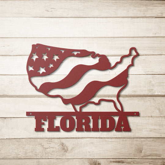 Die - Cut Metal Signs custom text with image of USA map - Tailored Wall ExpressionsWall Artapod - 3335649