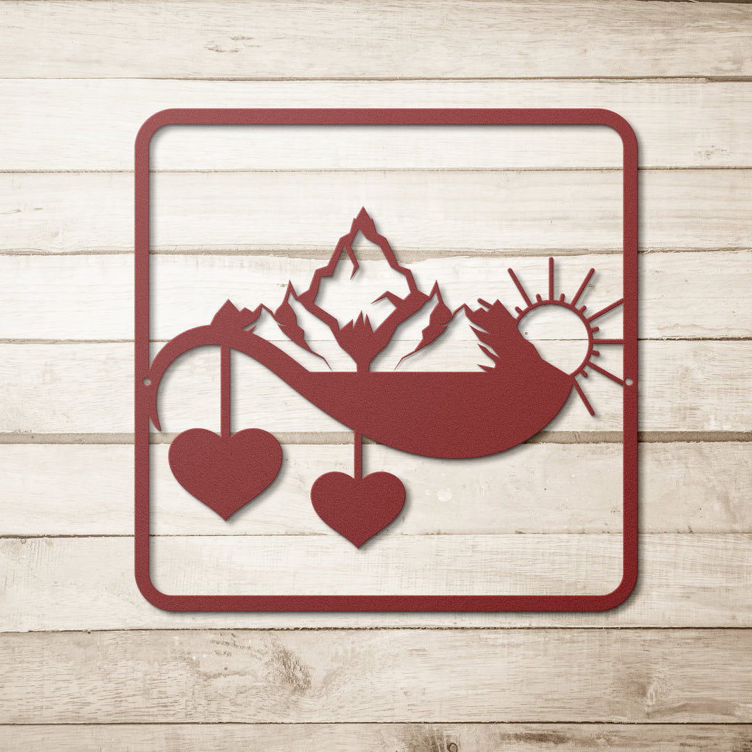 Die - Cut Metal Signs featuring a mountain sunset - Tailored Wall ExpressionsWall Artapod - 3354668