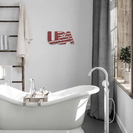 Die - Cut Metal Signs featuring a USA flag image - Tailored Wall ExpressionsWall Artapod - 3350868