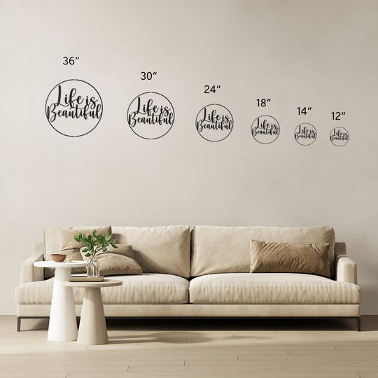 Die - Cut Metal Signs featuring the saying life is beautiful - Tailored Wall ExpressionsWall Artapod - 3351581