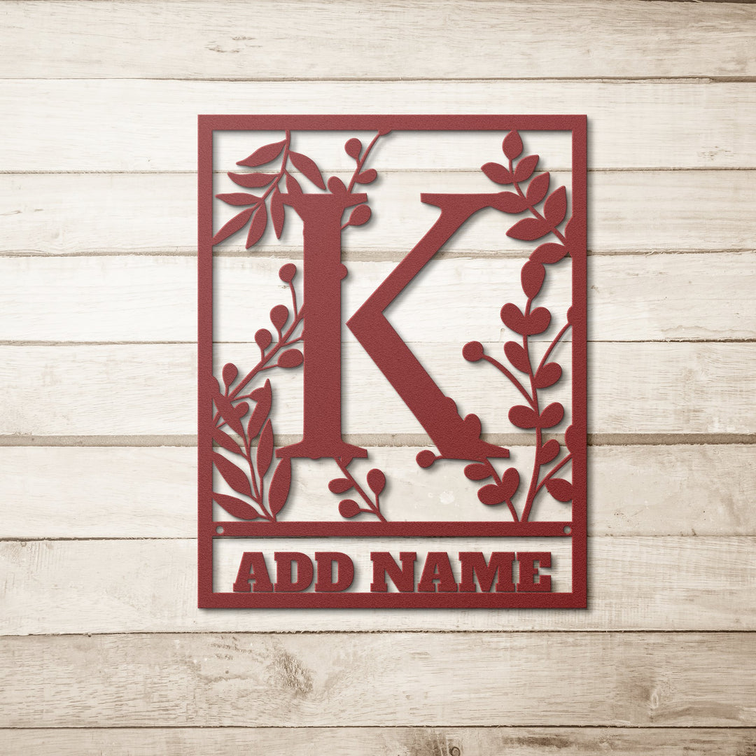 Die - Cut Metal Signs Floral monogram K - Tailored Wall ExpressionsWall Artapod - 3401854