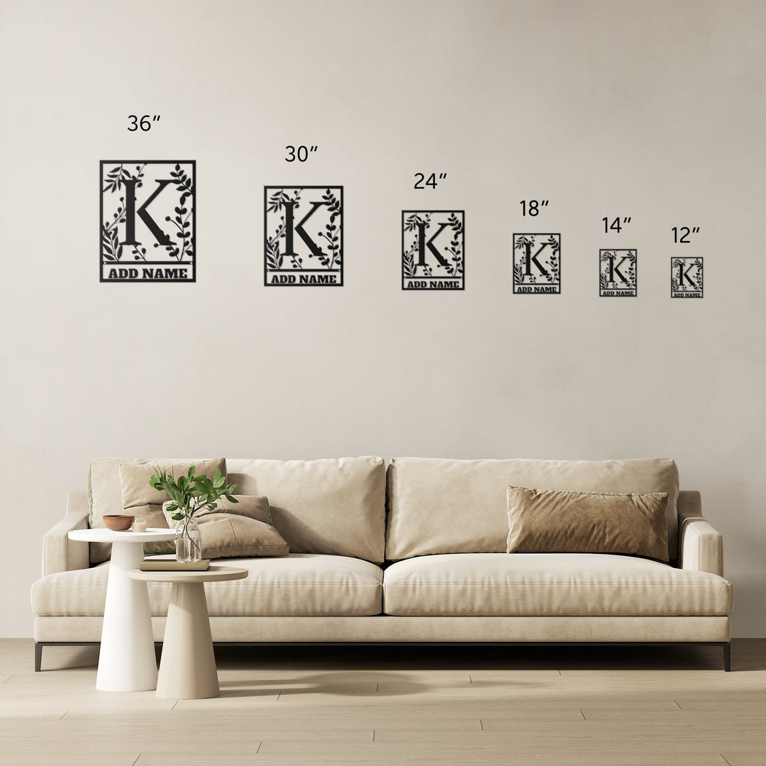 Die - Cut Metal Signs Floral monogram K - Tailored Wall ExpressionsWall Artapod - 3401854