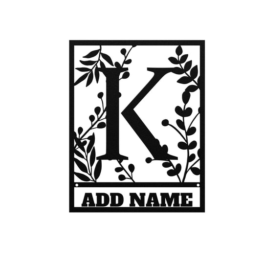 Die - Cut Metal Signs Floral monogram K - Tailored Wall ExpressionsWall Artapod - 3401854