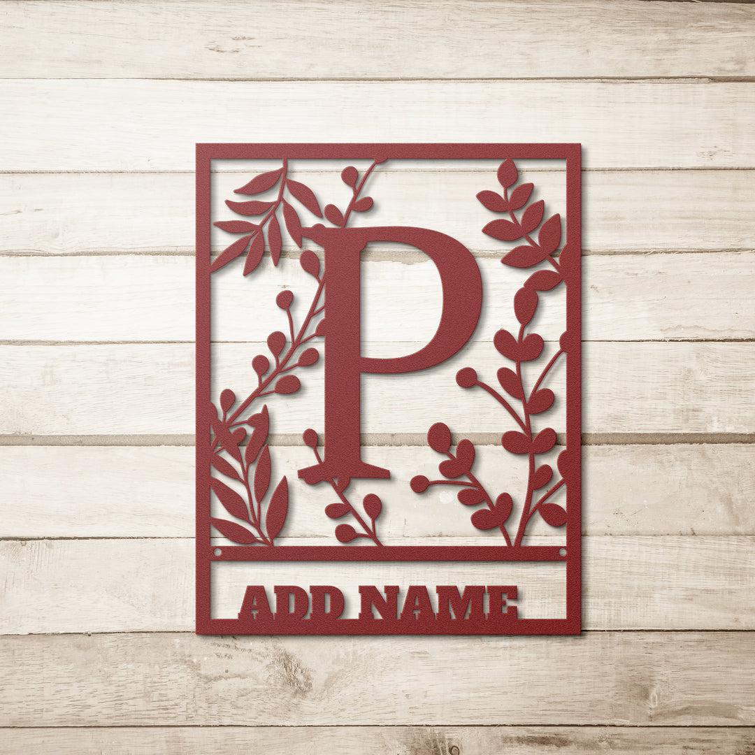 Die - Cut Metal Signs Floral monogram P - Tailored Wall ExpressionsWall Artapod - 3402135