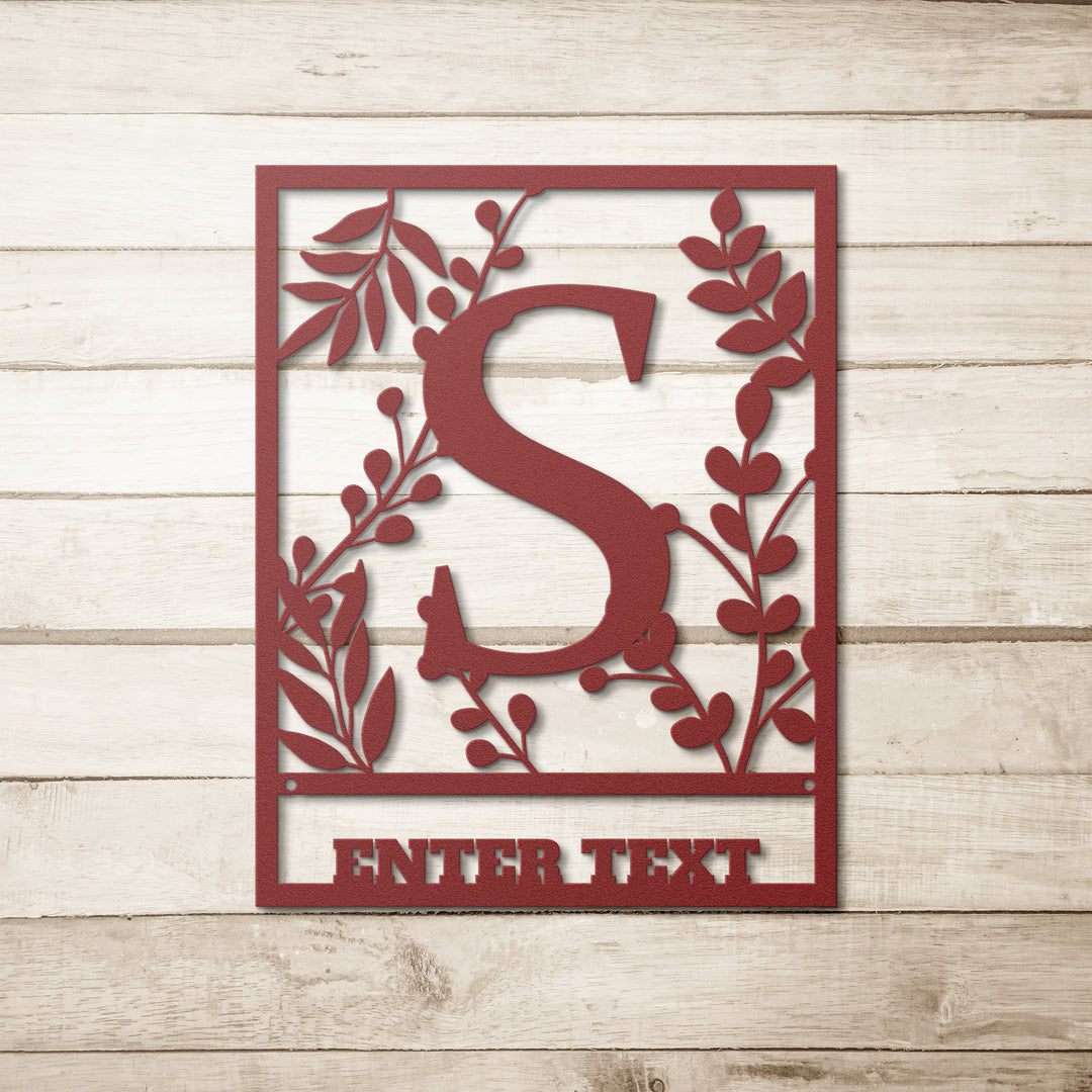 Die - Cut Metal Signs floral monogram S - Tailored Wall ExpressionsWall Artapod - 3405371