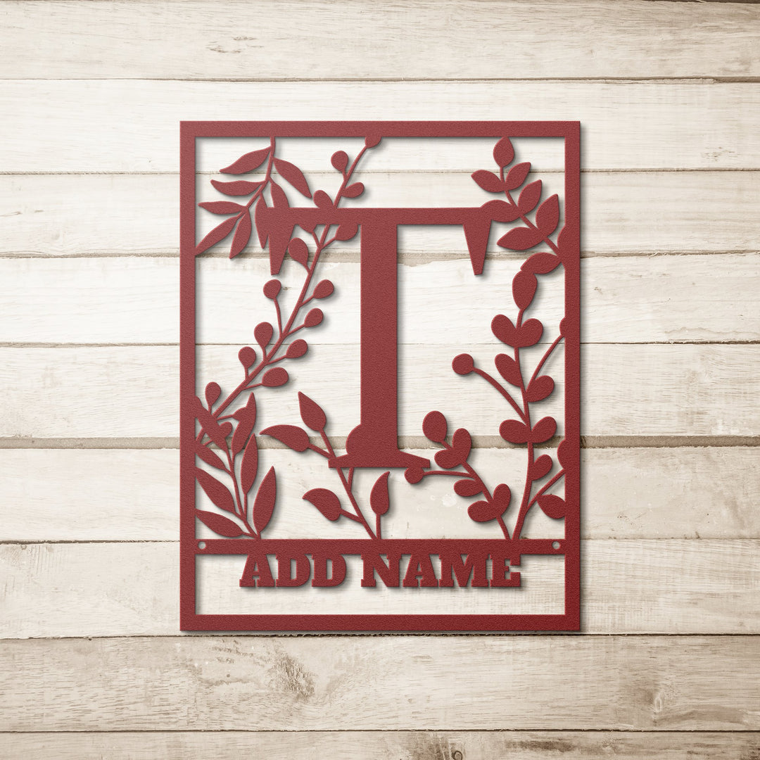 Die - Cut Metal Signs Floral monogram T - Tailored Wall ExpressionsWall Artapod - 3405407