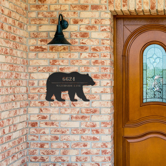 Die - Cut Metal Signs, Personalized Address Sign, Bear Image - Tailored Wall ExpressionsWall Artapod - 3580414