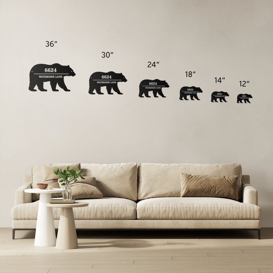 Die - Cut Metal Signs, Personalized Address Sign, Bear Image - Tailored Wall ExpressionsWall Artapod - 3580414