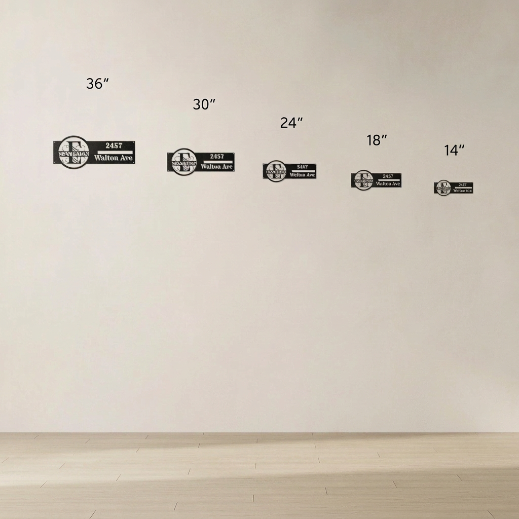 Die-Cut Metal Signs Personalized E address