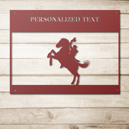 Die - Cut Metal Signs personalized featuring bucking horse and rider - Tailored Wall ExpressionsWall Artapod - 3524359