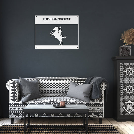 Die - Cut Metal Signs personalized featuring bucking horse and rider - Tailored Wall ExpressionsWall Artapod - 3524359