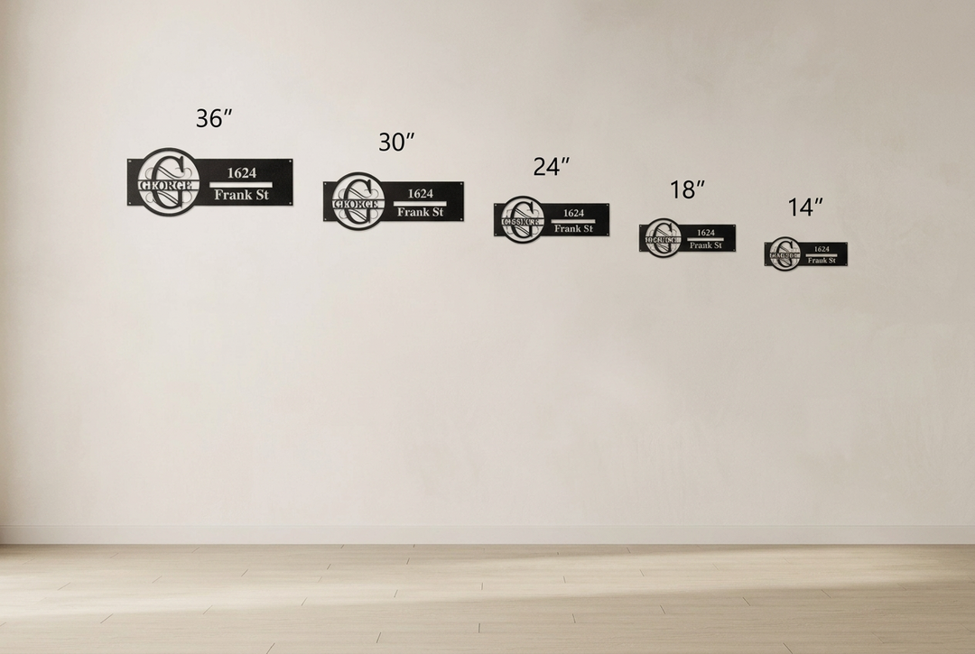 Personalized Metal Address Sign - Elegant Home Decor G
