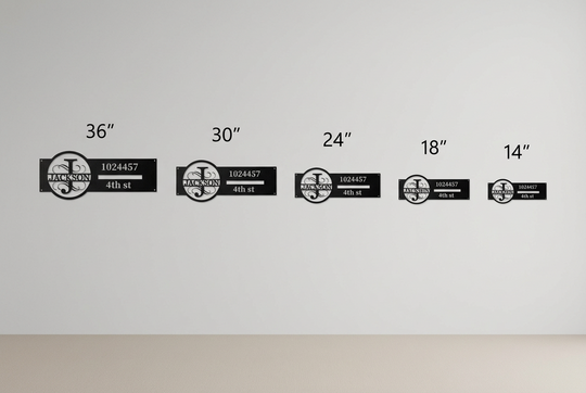 J Custom Die-Cut Metal Address Sign for Home Decor