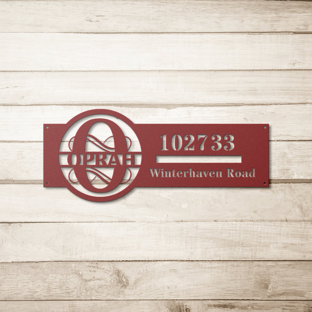 Die - Cut Metal Signs personalized O address - Tailored Wall ExpressionsWall Artapod - 3775884