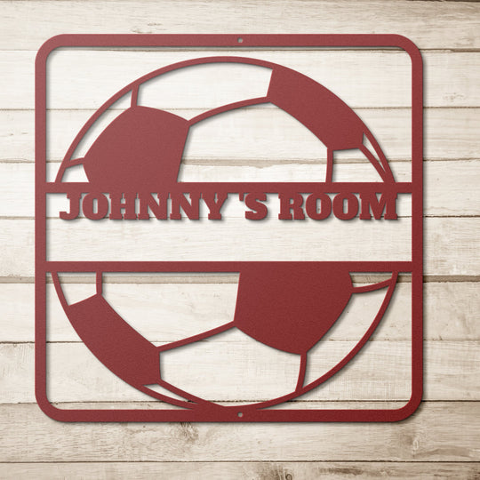 Die - Cut Metal Signs personalized soccer ball - Tailored Wall ExpressionsWall Artapod - 3354370