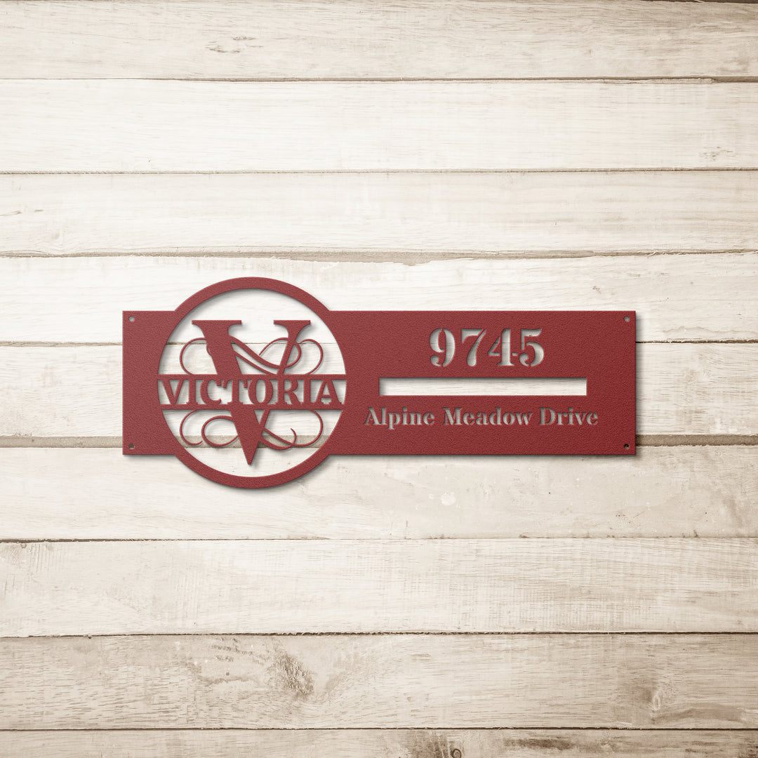 Die - Cut Metal Signs personalized V address - Tailored Wall ExpressionsWall Artapod - 3781065