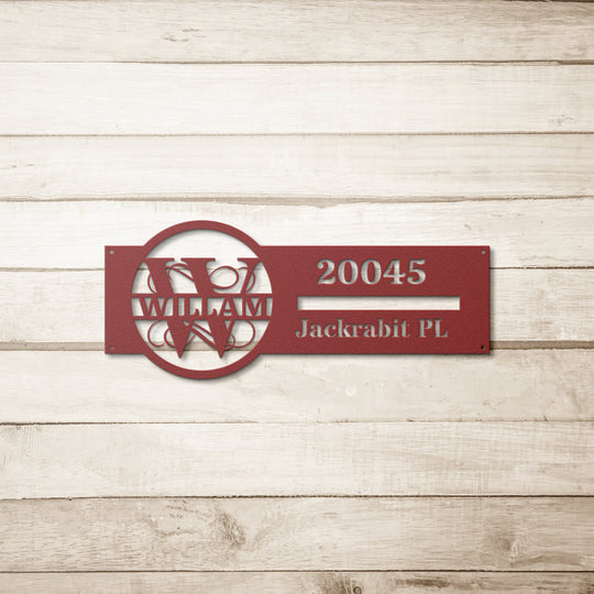 Custom Die-Cut Metal Signs personalized monogram W address Wall Art AnywherePOD