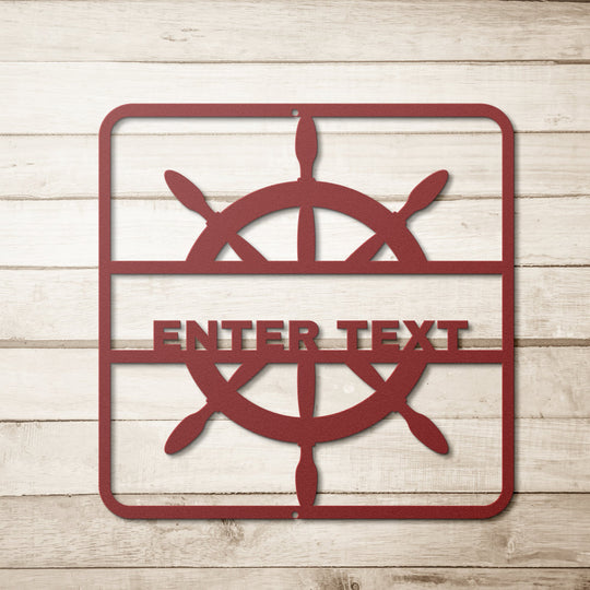 Die - Cut Metal Signs ships wheel with text - Tailored Wall ExpressionsWall Artapod - 3334928