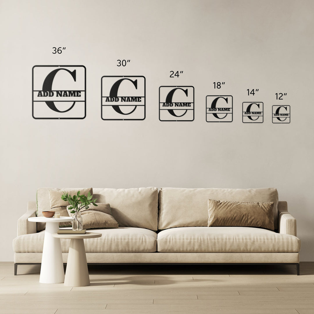 Die - Cut Metal Signs split monogram C - Tailored Wall ExpressionsWall Artapod - 3418096