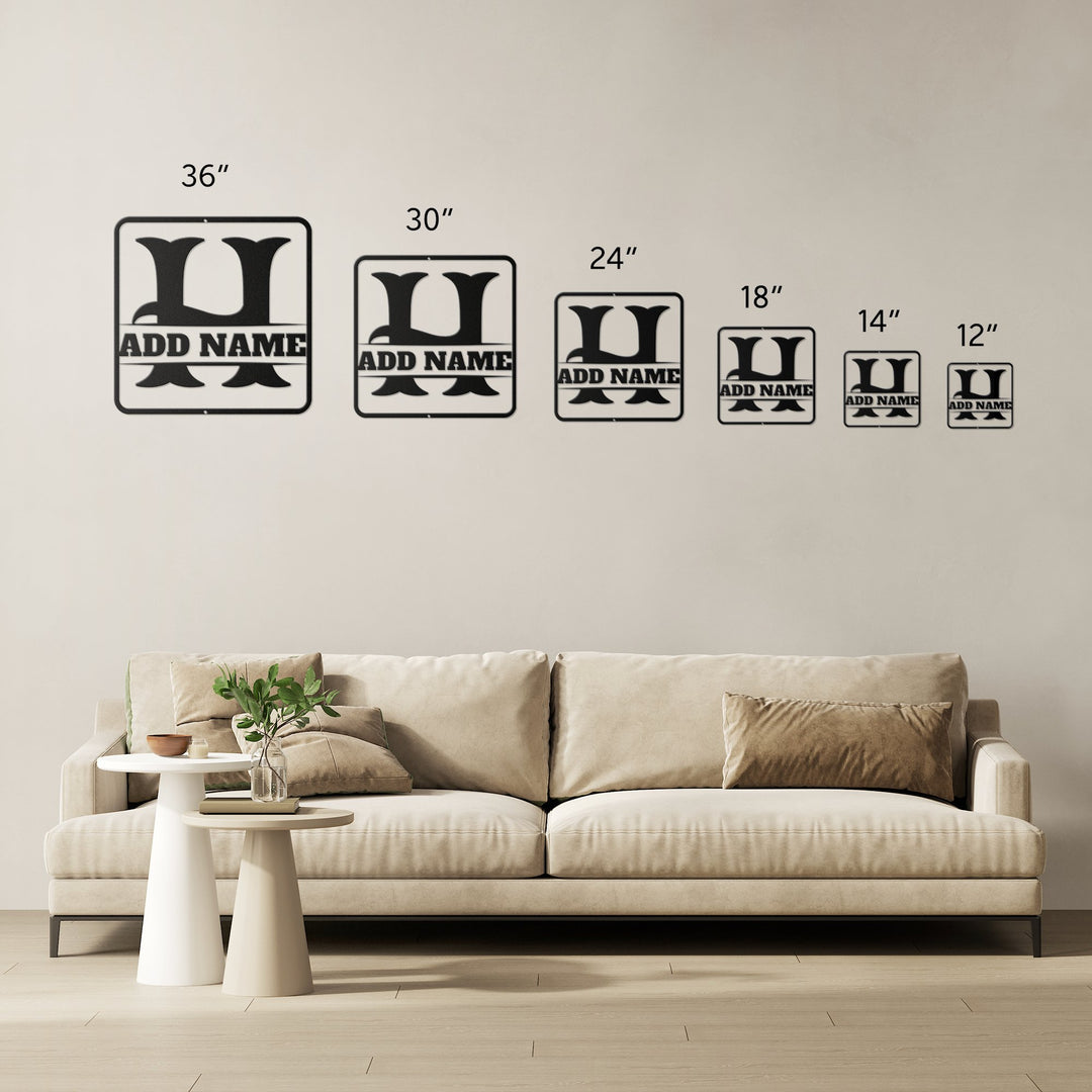 Die - Cut Metal Signs split monogram H - Tailored Wall ExpressionsWall Artapod - 3420283