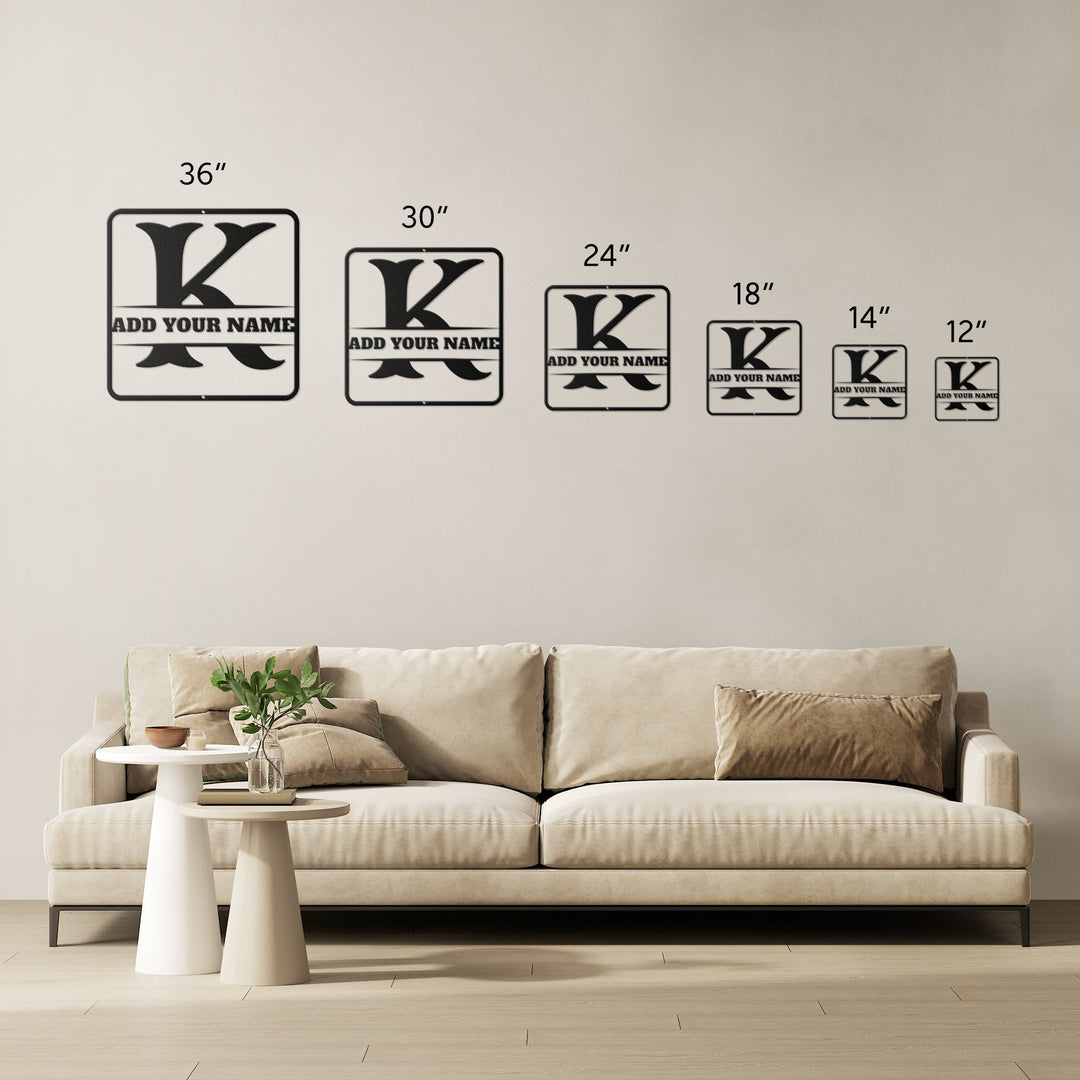 Die - Cut Metal Signs split monogram K - Tailored Wall ExpressionsWall Artapod - 3422510