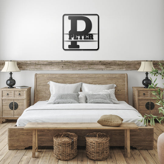 Die - Cut Metal Signs split monogram P - Tailored Wall ExpressionsWall Artapod - 3423473