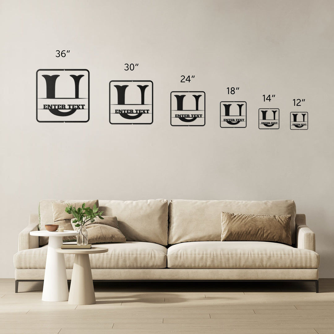 Die - Cut Metal Signs split monogram U - Tailored Wall ExpressionsWall Artapod - 3428752