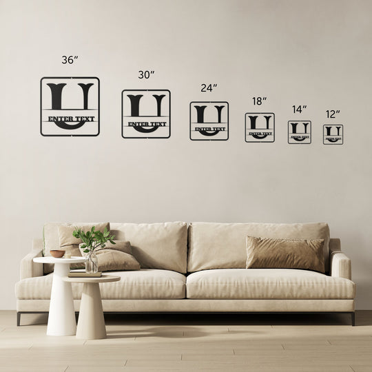 Die - Cut Metal Signs split monogram U - Tailored Wall ExpressionsWall Artapod - 3428752