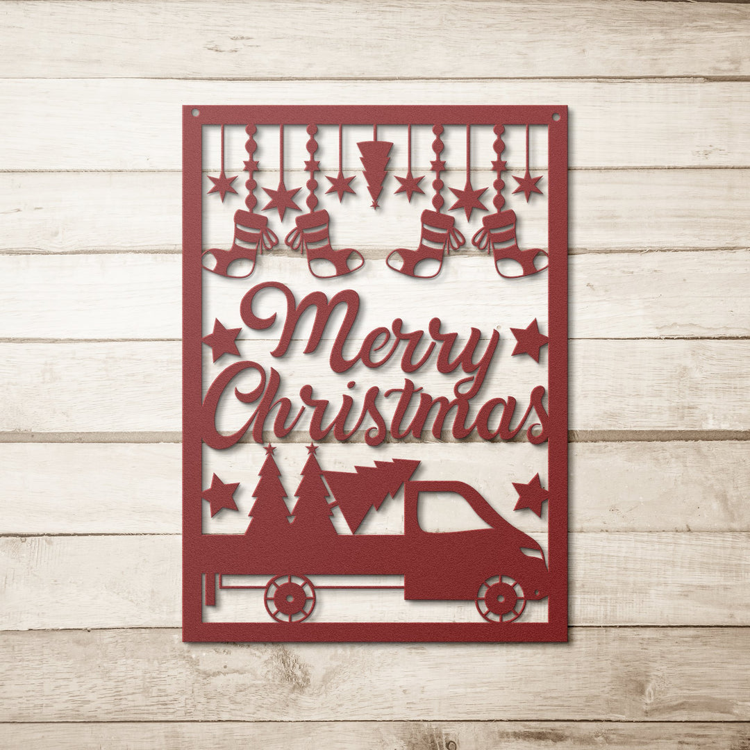 Die - Cut Metal Signs truck hauling Christmas trees - Tailored Wall ExpressionsWall Artapod - 3443073