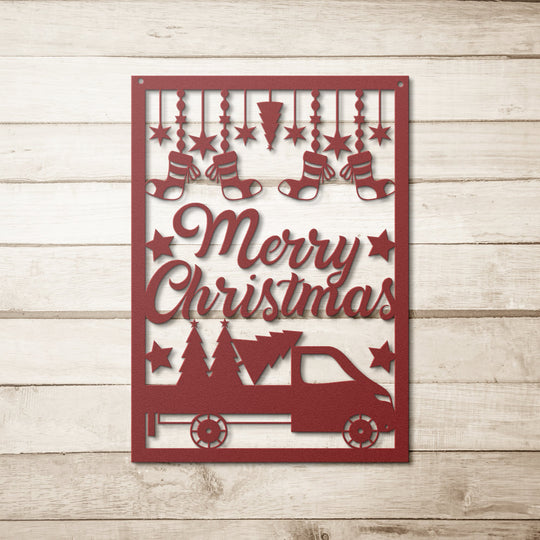 Die - Cut Metal Signs truck hauling Christmas trees - Tailored Wall ExpressionsWall Artapod - 3443073