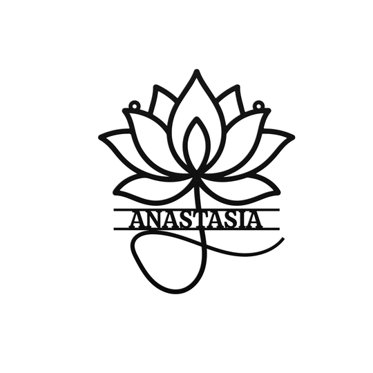 Custom Metal Lotus Wall Art - Personalized Home Decor