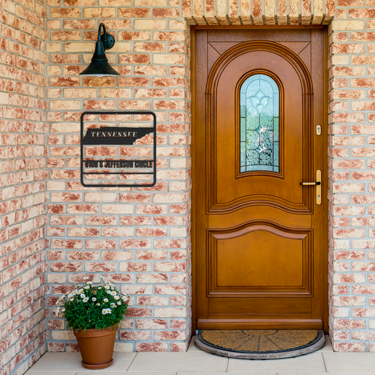 Tennessee Personalized Metal Address Sign for Home Entrance