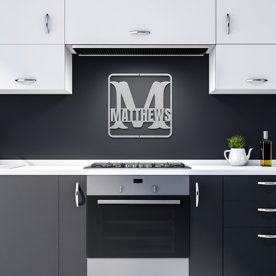 Custom Monogram Personalized M Family Name Sign, Modern Home Decor, Indoor & Outdoor Decor, Elegant Steel Wall Accent, Housewarming Gift - Tailored Wall Expressions