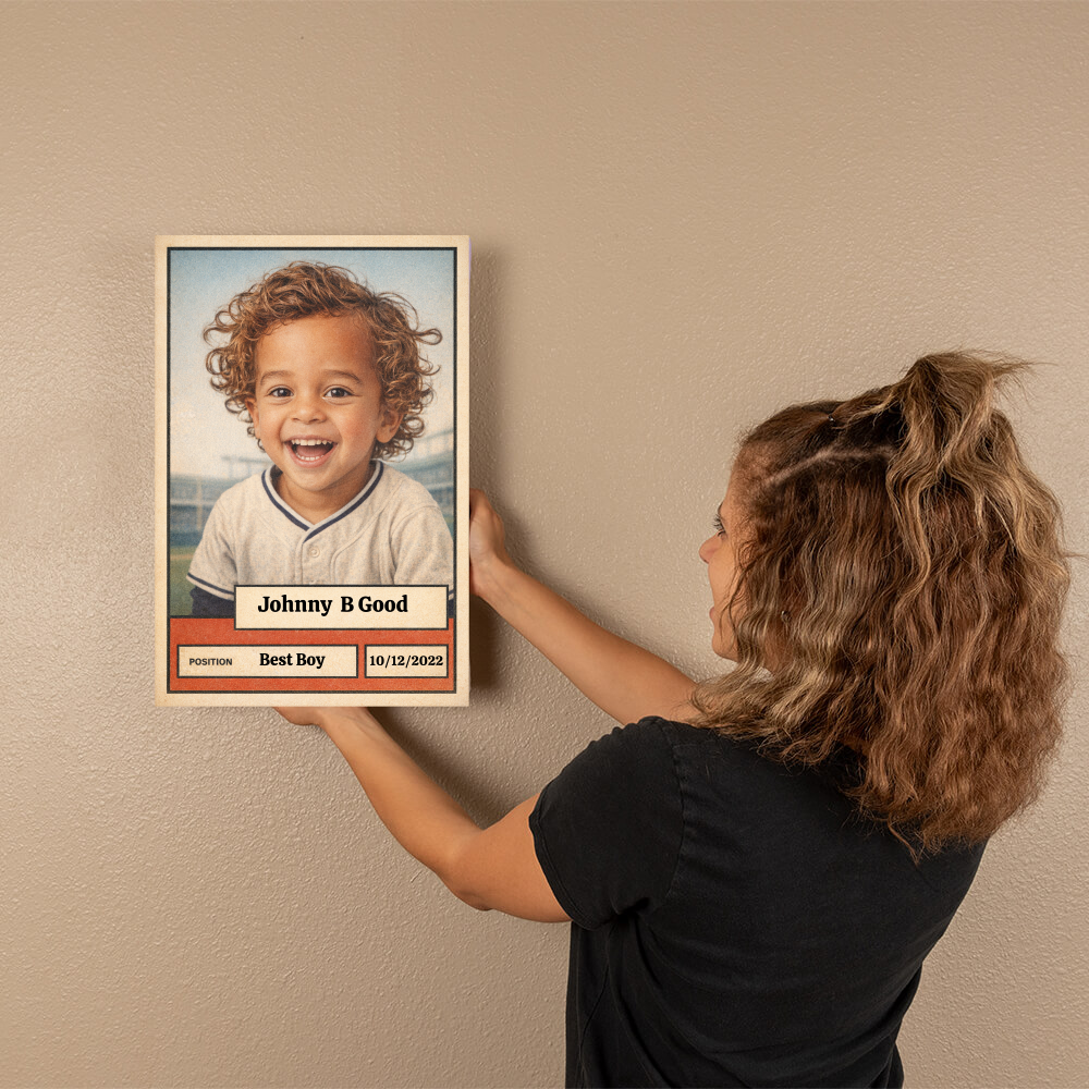 Custom Baseball Card Canvas - Personalized Sports Artwork
