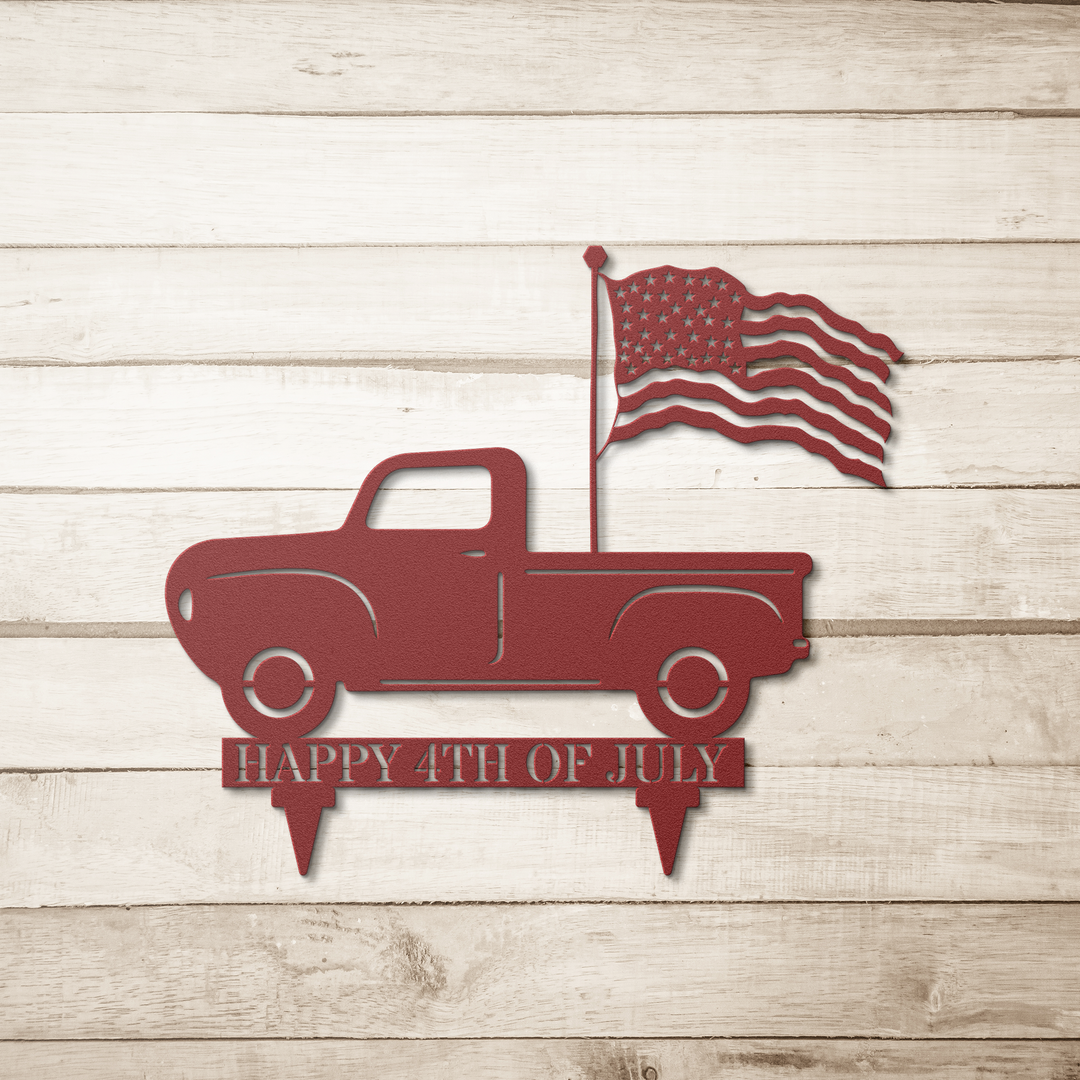 Die-Cut Metal Yard Sign, Independence, 4th of July