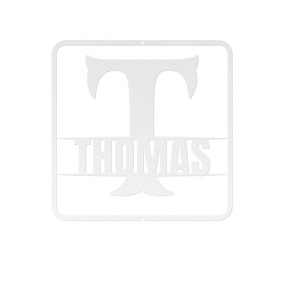Metal Signs split monogram T Personalized