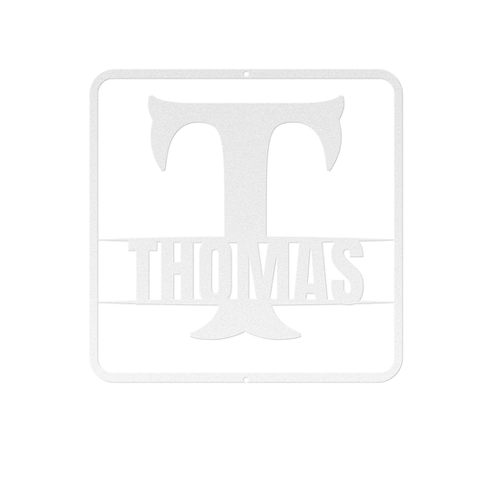 Metal Signs split monogram T Personalized